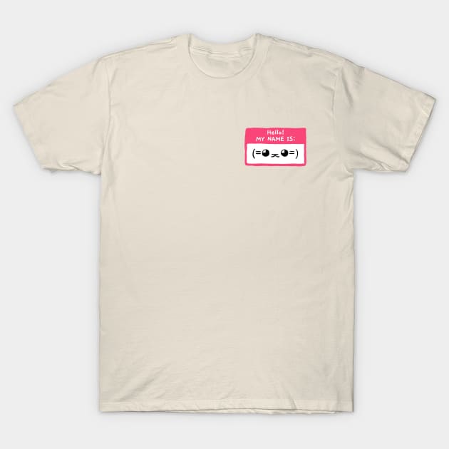 Hello! My Name Is Cat Kaomoji T-Shirt by DefinitelyJenny